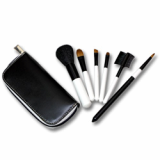 Black - White Travel Zip Brush Set